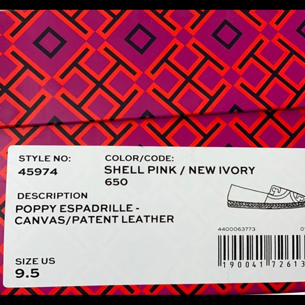 SOLD Tory Burch Poppy logo shell pink espadrilles - Picture 6 of 6